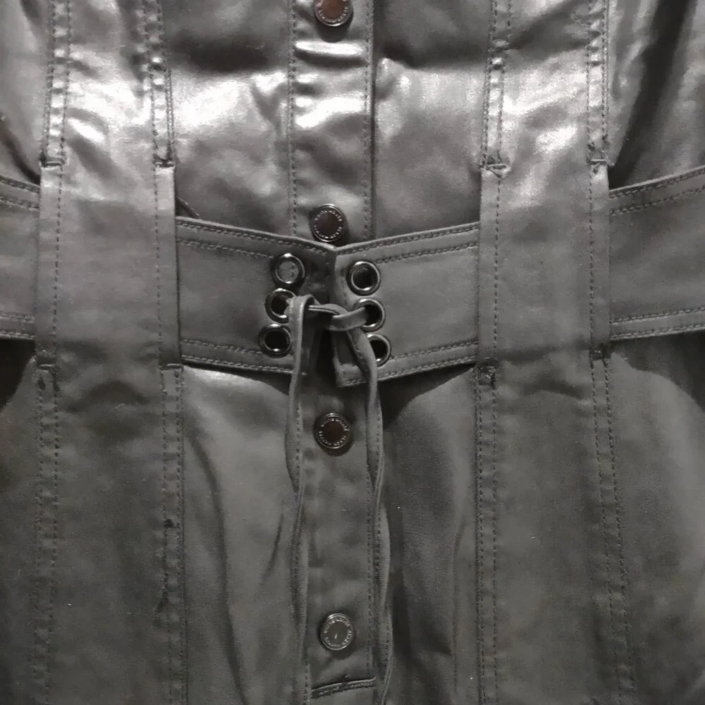 White House Black Market WHBM coated denim shirtdress NWT size 6 black - Picture 8 of 11